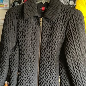 Black quilted jacket for women